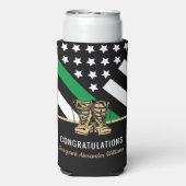 軍隊退職金の薄い緑のライン旗軍 スリム缶クーラー (Seltzer裏面)