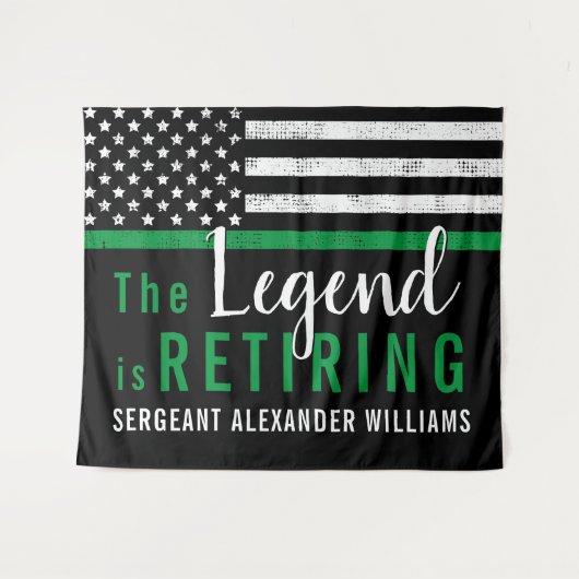 軍隊退職金の薄い緑のライン旗軍 タペストリー (正面(横))