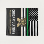 軍隊退職金の薄い緑のライン旗軍 タペストリー (正面(横))