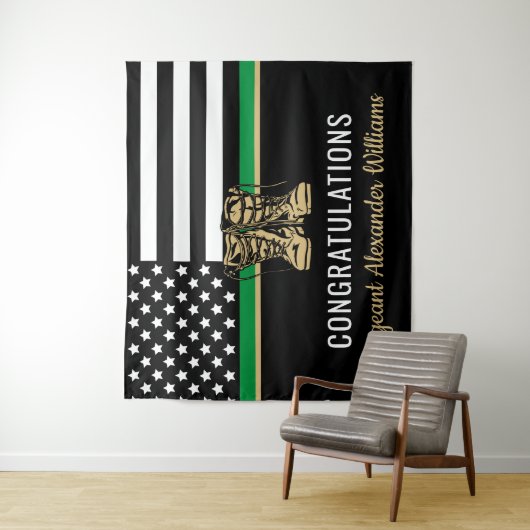 軍隊退職金の薄い緑のライン旗軍 タペストリー (インサイチュ)