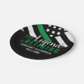 軍隊退職金の薄い緑のライン旗軍 ペーパープレート (アングル)