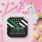 軍隊退職金の薄い緑のライン旗軍 ペーパープレート (パーティー)