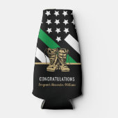 軍隊退職金の薄い緑のライン旗軍 ボトルクーラー (正面)