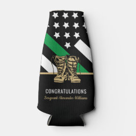 軍隊退職金の薄い緑のライン旗軍 ボトルクーラー