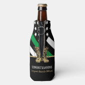 軍隊退職金の薄い緑のライン旗軍 ボトルクーラー (ボトル裏面)