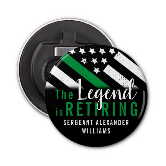 軍隊退職金の薄い緑のライン旗軍 栓抜き (正面)