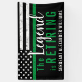 軍隊退職金の薄い緑のライン旗軍 横断幕 (縦)