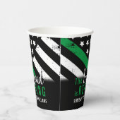 軍隊退職金の薄い緑のライン旗軍 紙コップ (右)