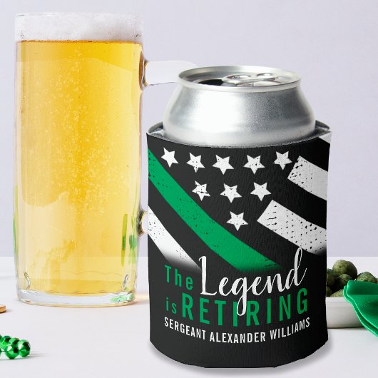 軍隊退職金の薄い緑のライン旗軍 缶クーラー