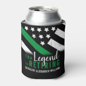 軍隊退職金の薄い緑のライン旗軍 缶クーラー (缶正面)