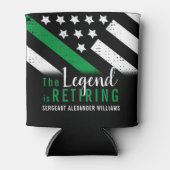 軍隊退職金の薄い緑のライン旗軍 缶クーラー (正面)