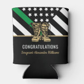 軍隊退職金の薄い緑のライン旗軍 缶クーラー (裏面)