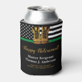 軍隊退職金の薄い緑のライン旗軍 缶クーラー (缶正面)