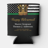 軍隊退職金の薄い緑のライン旗軍 缶クーラー (正面)