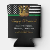 軍隊退職金の薄い緑のライン旗軍 缶クーラー (裏面)