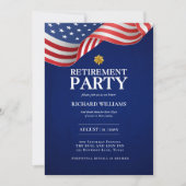 軍隊退職金ゴールドオーク葉大佐アメリカ国旗 招待状 (正面)