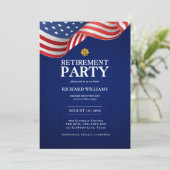 軍隊退職金ゴールドオーク葉大佐アメリカ国旗 招待状 (スタンド正面)