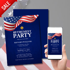 軍隊退職金ゴールドオーク葉大佐アメリカ国旗 招待状