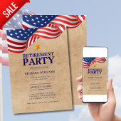 軍隊退職金ゴールドオーク葉大佐アメリカ国旗 招待状