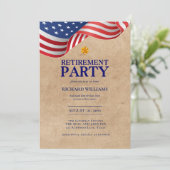軍隊退職金ゴールドオーク葉大佐アメリカ国旗 招待状 (スタンド正面)