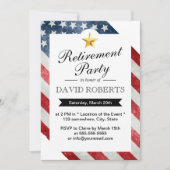 軍隊退職金ゴールドスター&アメリカ国旗 招待状 (正面)