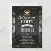 軍隊退職金ゴールド軍スターカモフラージュ 招待状 (正面)