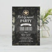 軍隊退職金ゴールド軍スターカモフラージュ 招待状 (スタンド正面)