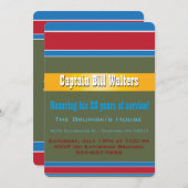 軍隊退職🏆陸海軍カラフル海兵隊 招待状 (正面/裏面)