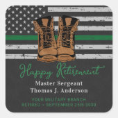 軍隊退職革薄いグリーンライン軍 スクエアシール (正面)