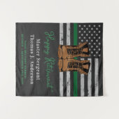 軍隊退職革薄いグリーンライン軍 タペストリー (正面(横))