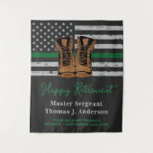 軍隊退職革薄いグリーンライン軍 タペストリー (正面)