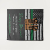 軍隊退職革薄いグリーンライン軍 タペストリー (正面(横))