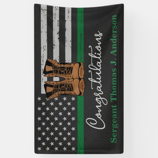 軍隊退職革薄いグリーンライン軍 横断幕 (縦)