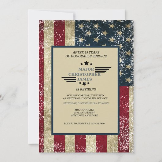 軍隊退職 招待状 (正面)