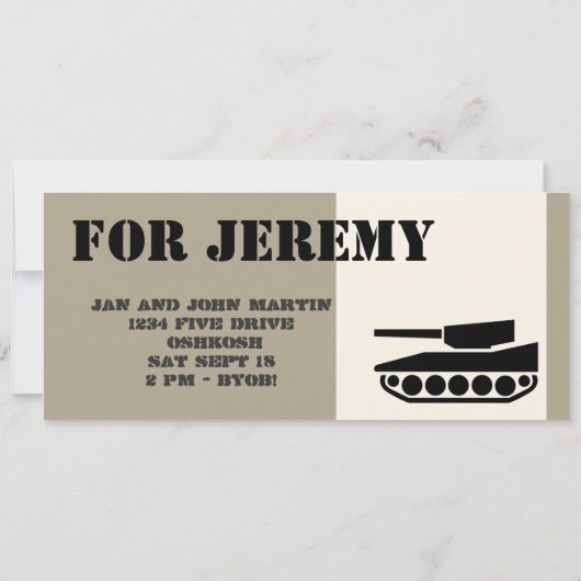 軍隊送信パーティーパーソナライズされた 招待状 (裏面)