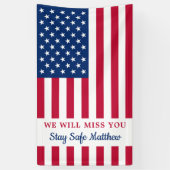 軍隊遠くに行きパーソナライズされたパーティー米国国旗 横断幕 (縦)