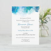 軍隊配偶者デジタルウェルカム招待状ブルー 招待状 (スタンド正面)