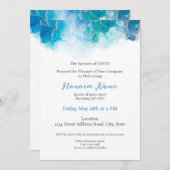 軍隊配偶者デジタルウェルカム招待状ブルー 招待状 (正面/裏面)