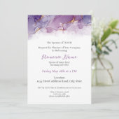 軍隊配偶者デジタルウェルカム招待状紫 招待状 (スタンド正面)