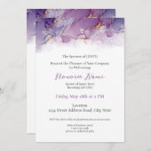 軍隊配偶者デジタルウェルカム招待状紫 招待状 (正面/裏面)