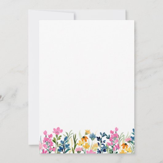 軍隊配偶者別れカスタム水彩フラワー 招待状 (裏面)