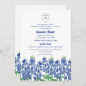 軍隊配偶者別れブルーボンネットデジタル 招待状 (正面/裏面)