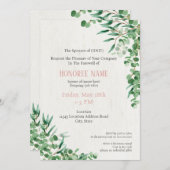 軍隊配偶者別れ招待状デジタルグリーン 招待状 (正面/裏面)