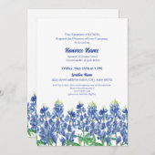 軍隊配偶者歓迎テキサス州ブルーボンネットデジタル 招待状 (正面/裏面)