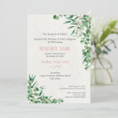 軍隊配偶者歓迎招待状デジタルグリーン 招待状 (スタンド正面)