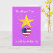 軍隊金ゴールドスターマザーズデイハートカード カード (黄色い花)