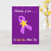 軍隊金ゴールドスターマザーズデイパープルリボンカード カード (黄色い花)