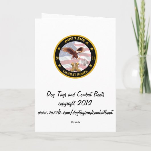 軍隊金ゴールドスターマザーホリデー恵みカード シーズンカード (裏面)