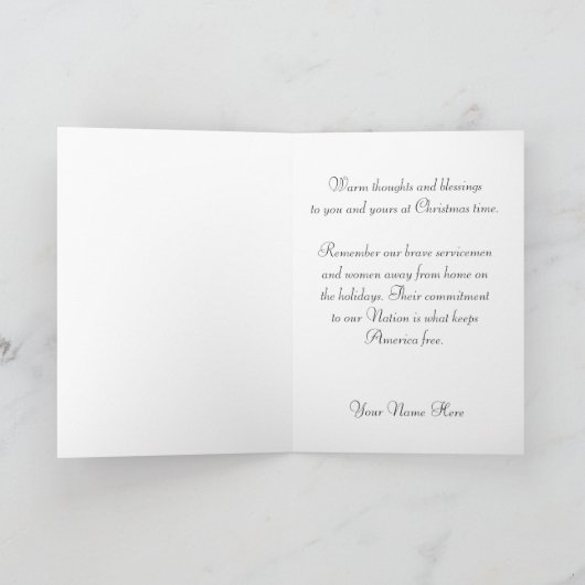 軍隊金ゴールドスターマザーホリデー恵みカード シーズンカード (内部)