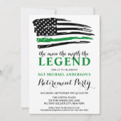 軍隊除・売却の細い緑の線のフラグの凡例 招待状 (正面)